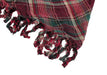 Versatile Fuchsia Plaid Triangular Reversible Fringed Neck/Face Lightweight Scarf - Tartan Pattern - 76 Inches Long - Perfect