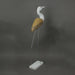 31 Inch Hand Carved White Painted Wood Bird Statue Home Coastal Decor Sculpture Image 3
