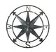 Black - Image 1 - Distressed Metal Nautical Compass Rose Wall Décor - Rustic 20-Inch Diameter Hanging Art with Vintage Black