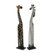 Giraffe and Zebra - Image 1 - Set of 2 Hand Carved and Painted 36 Inch High Wooden Giraffe and Zebra Floor Statues - Artisan