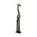 Giraffe - Image 1 - Hand-Carved 36-Inch Tall Hand-Stained Brown Wood Giraffe Sculpture: A Striking Safari Home Decor Accent,