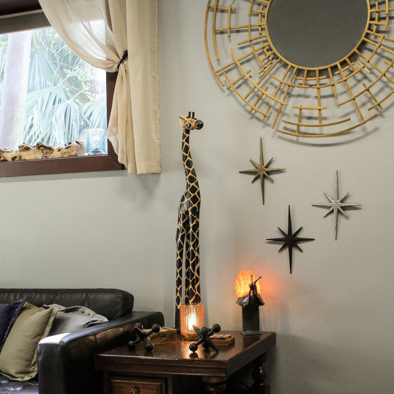 Giraffe - Image 6 - Hand-Carved 36-Inch Tall Hand-Stained Brown Wood Giraffe Sculpture: A Striking Safari Home Decor Accent,