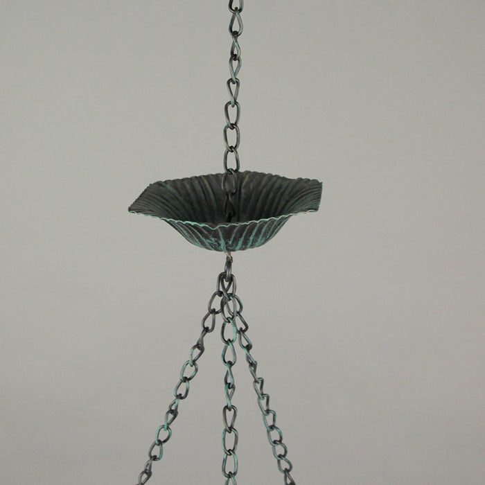 Green - Image 3 - 53 Inch Verdigris Metal Flower Rain Chain Bell Decorative Downspout Garden Decor