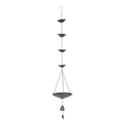 Green - Image 1 - 53 Inch Verdigris Metal Flower Rain Chain Bell Decorative Downspout Garden Decor