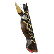 Natural Brown Giraffe - Image 2 - Natural Brown African Giraffe Jungle Mask Africa Decor Wood Wall Hanging 19 Inches High