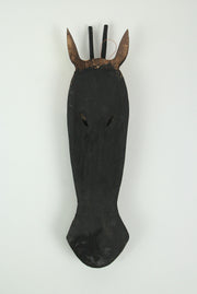 Hand-Painted Orange and Brown African Style Giraffe Wood Mask - Carved Jungle Decor Wall Hanging Artisan Crafted in Indonesia