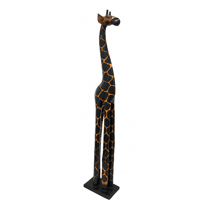 39 Inch - Image 1 - 39 Inch Hand Carved Wooden Giraffe Sculpture Safari Home Decor Figurine Statue