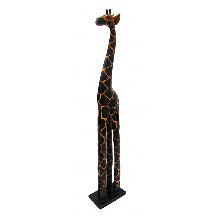 39 Inch - Image 2 - 39 Inch Hand Carved Wooden Giraffe Sculpture Safari Home Decor Figurine Statue