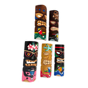 Set of 5 Tiki Mask Wall Decor, 10 Inch Hand-Carved Wood Masks Image 2
