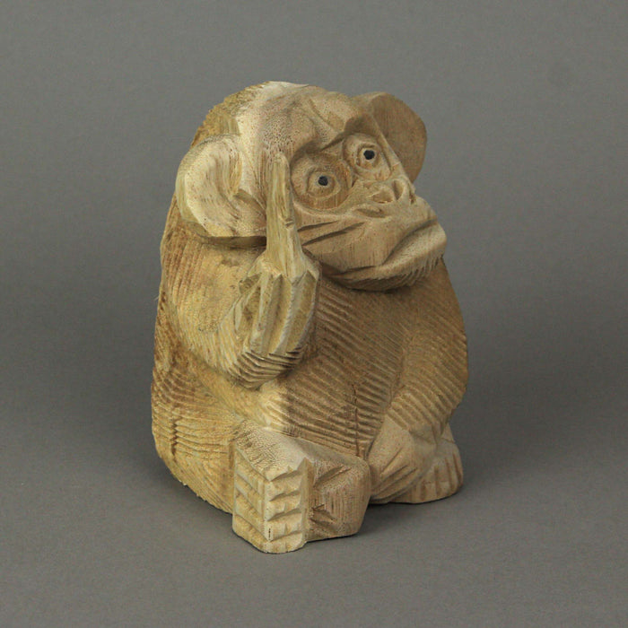 Cheeky Monkey Flipping The Bird Handcrafted Indonesian Mahogany Rude Cheeky monkey flipping the bird handcrafted indonesian mahogany rude
