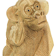 Cheeky Monkey Flipping the Bird - Handcrafted Indonesian Mahogany Rude Gesture Wood Statue - Artisan Crafted - Unique Home
