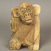 Cheeky Monkey Flipping the Bird - Handcrafted Indonesian Mahogany Rude Gesture Wood Statue - Artisan Crafted - Unique Home
