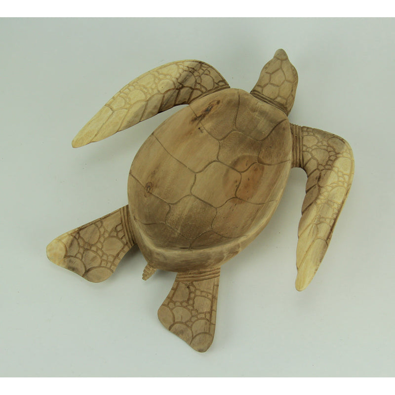 Exquisite Hand-Carved Mahogany Wood Sea Turtle Centerpiece Bowl - Unique Boho Decor Accent - 16 Inches Long - Coastal Charm