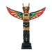 Brown - Image 1 - Handcrafted Northwest Coast Style Eagle Totem Pole Sculpture: Wooden Artistry in Primitive Decor, 20 Inches