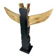 Brown - Image 9 - Handcrafted Northwest Coast Style Eagle Totem Pole Sculpture: Wooden Artistry in Primitive Decor, 20 Inches