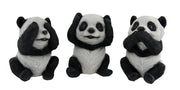 3 Piece See Hear Speak No Evil Sitting Baby Panda Bear Set Image 1