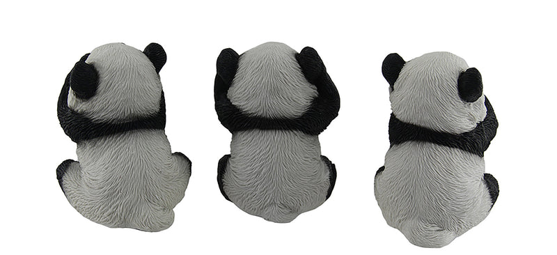 3 Piece See Hear Speak No Evil Sitting Baby Panda Bear Set Image 3
