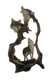Howling Mountain Wolves Cutout Statue Image 1