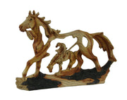 End of the Trail Classic Western Wood Look Statue Image 1