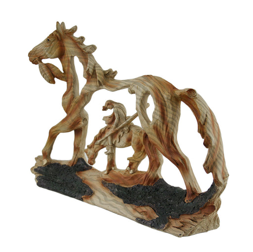 End of the Trail Classic Western Wood Look Statue Image 2