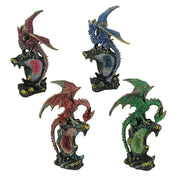 Dueling Dragons 4 Piece Dragon On Geode Figurine Set Image 1