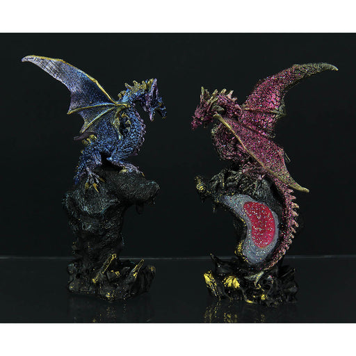 Dueling Dragons 4 Piece Dragon On Geode Figurine Set Image 2