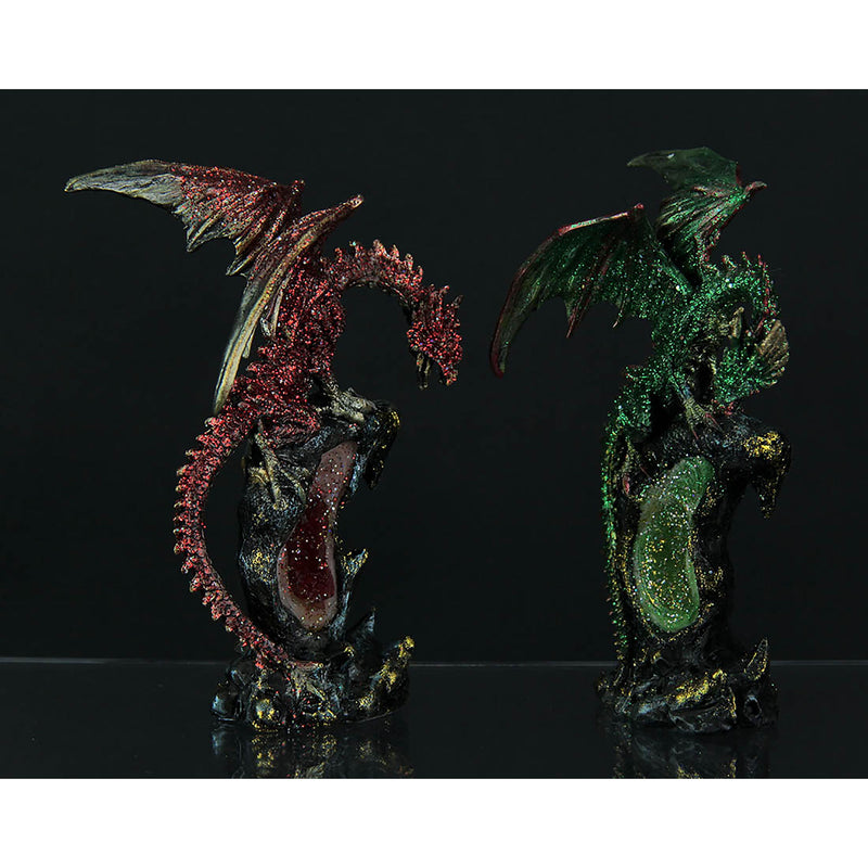 Dueling Dragons 4 Piece Dragon On Geode Figurine Set Image 3