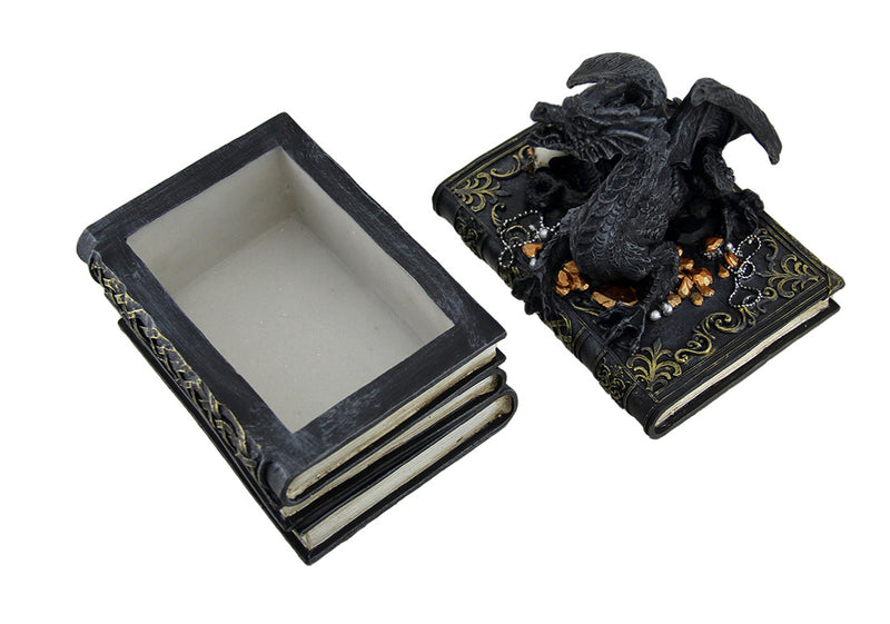 Medieval Dragon on Antique Books Trinket / Stash Box Image 2