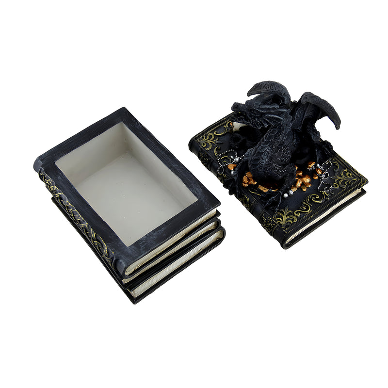 Medieval Dragon on Antique Books Trinket / Stash Box Image 2