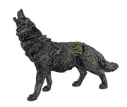 Cool Steampunk Style Howling Gray Wolf Statue Image 2