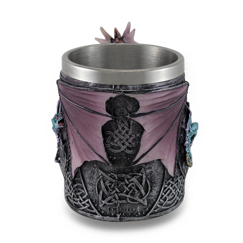 Purple Gothic Dragon Decorative Tankard Celtic Knot Work Mug / Pencil Holder 10 Ounce Image 2