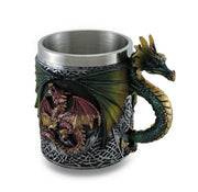 Gothic Dragon Tankard Celtic Knot work Mug w/Stainless Steel Insert Image 1