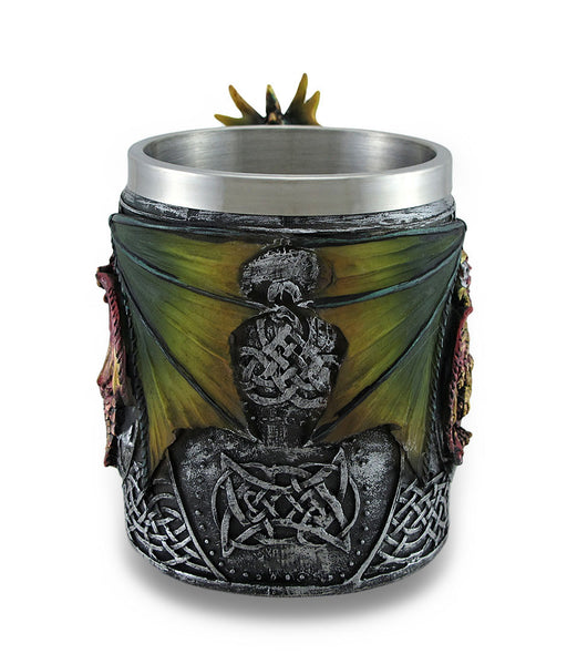 Gothic Dragon Tankard Celtic Knot work Mug w/Stainless Steel Insert Image 2