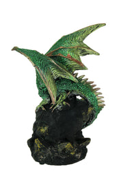 Glittery Green Wicked Dragon Color Changing LED Geode Statue Image 3