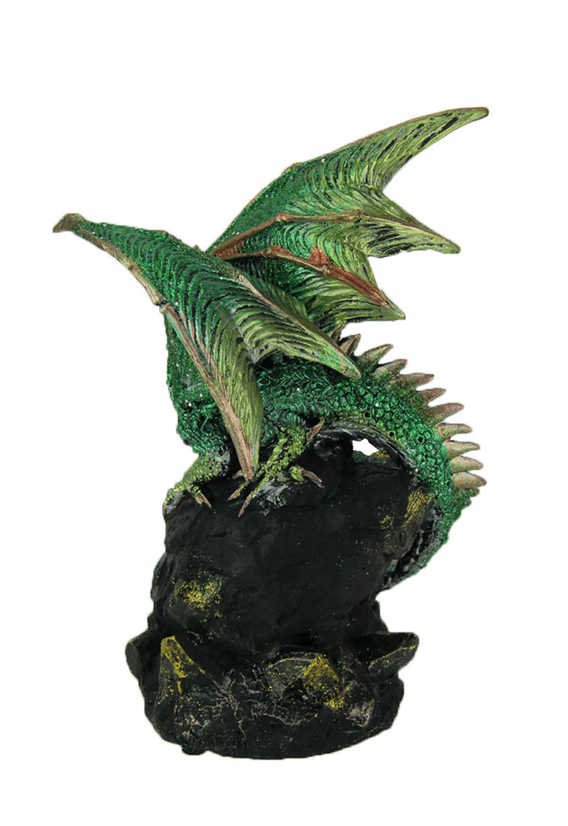 Glittery Green Wicked Dragon Color Changing LED Geode Statue Image 3