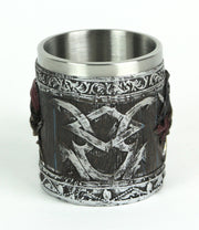 Wood Look Pirate Skull Drinking Tankard Gothic Coffee Cup Mug Image 3