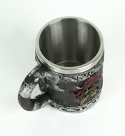 Wood Look Pirate Skull Drinking Tankard Gothic Coffee Cup Mug Image 4