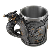 Steampunk Geared Dragon Stainless Steel Lined Silvered Tankard Image 2