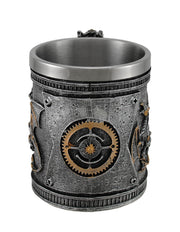 Steampunk Geared Dragon Stainless Steel Lined Silvered Tankard Image 3