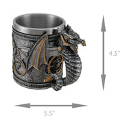 Steampunk Geared Dragon Stainless Steel Lined Silvered Tankard Image 4
