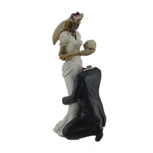 Skeleton Bride and Groom Wedding Couple Statue Image 2
