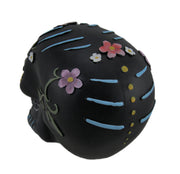 Hand Painted Black Day of the Dead Sugar Skull Statue Image 3