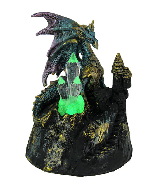 Blue Dragon of Crystal Castle Color Changing LED Statue Image 1