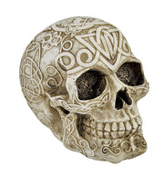 Celtic Owl Knotwork Human Skull Statue Pagan Image 1
