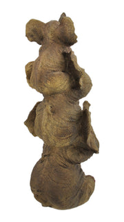 Comical Stacked No Evil Elephant Trio Statue Image 3