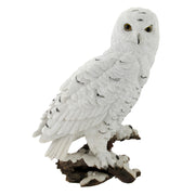 Beautiful Snowy Owl on a Branch Statue Image 1