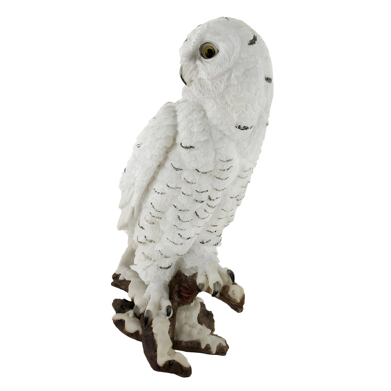 Beautiful Snowy Owl on a Branch Statue Image 2