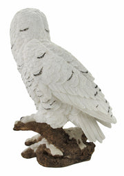 Beautiful Snowy Owl on a Branch Statue Image 3