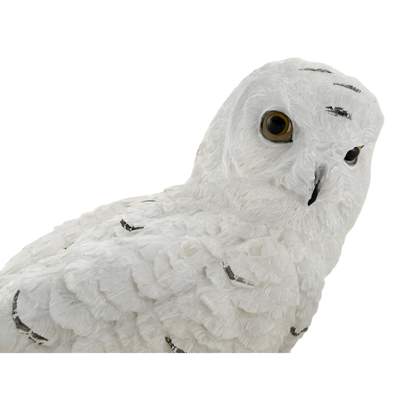 Beautiful Snowy Owl on a Branch Statue Image 4