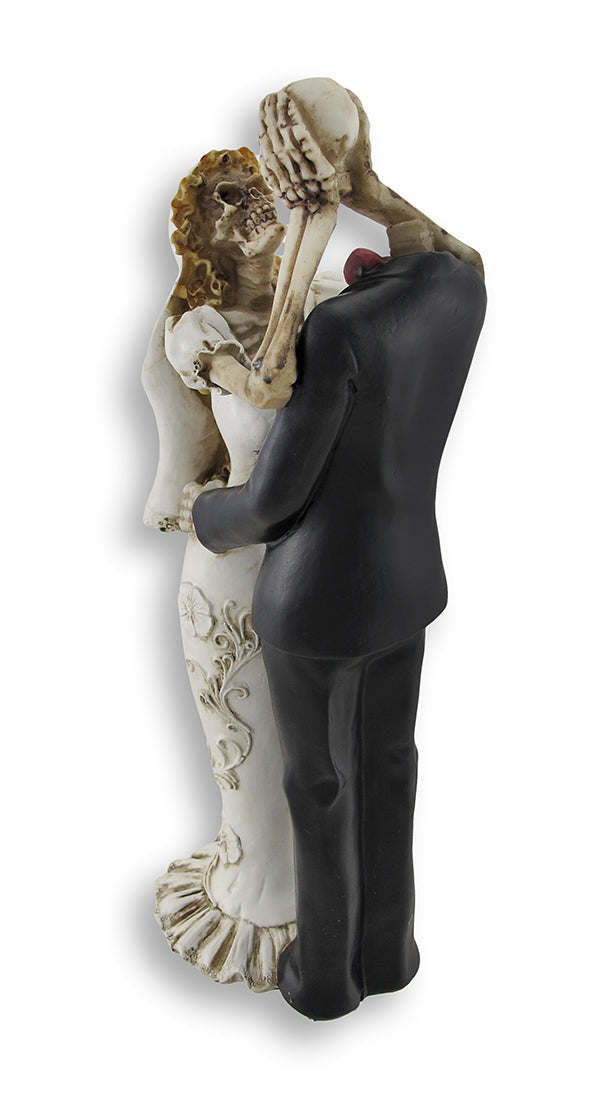 Bride and Groom Skeletons Wedding Statue Cake Topper Image 3